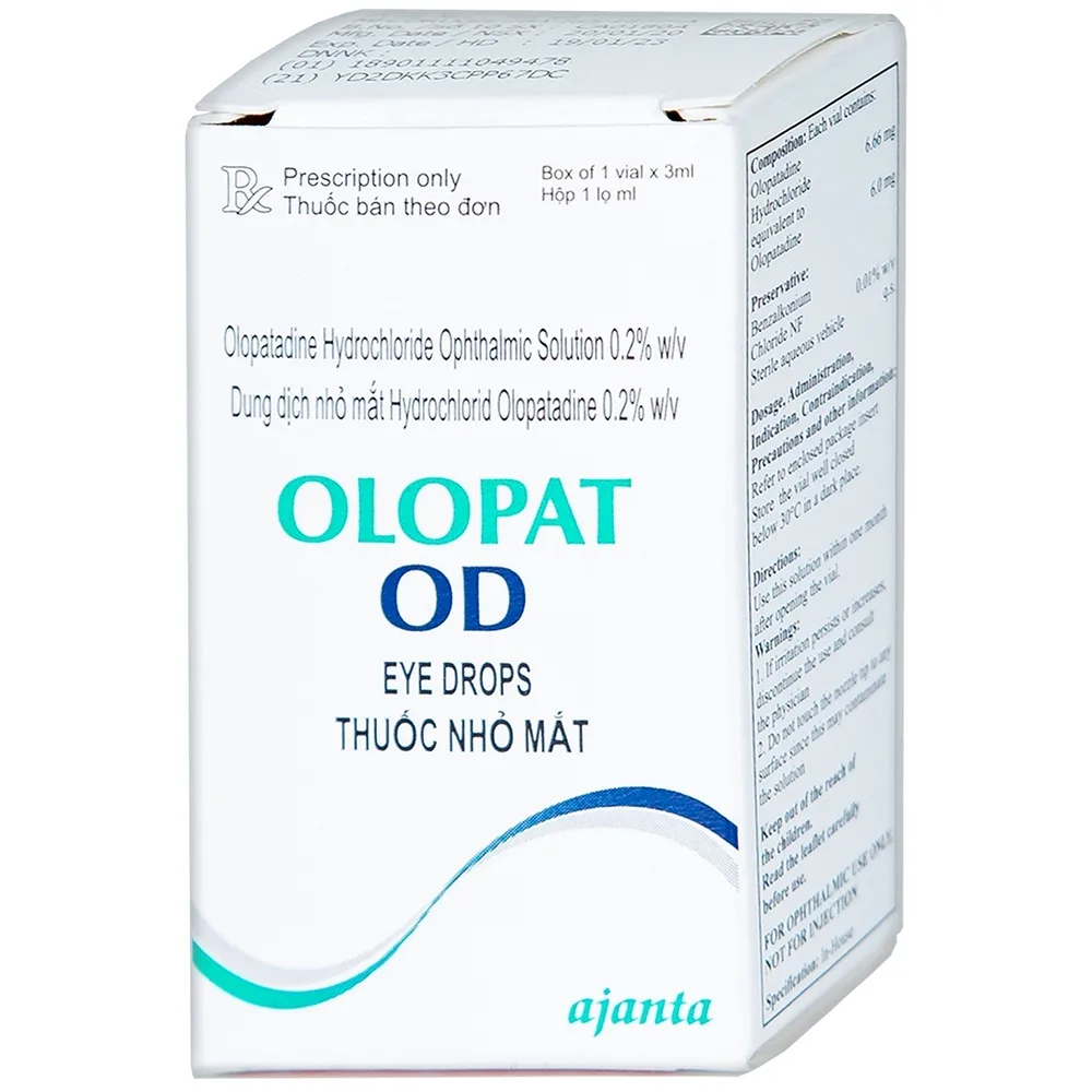Hình ảnh Thuốc nhỏ mắt Olopat OD 0.2% Ajanta điều trị tình trạng ngứa mắt kết hợp với viêm kết mạc dị ứng (3ml)