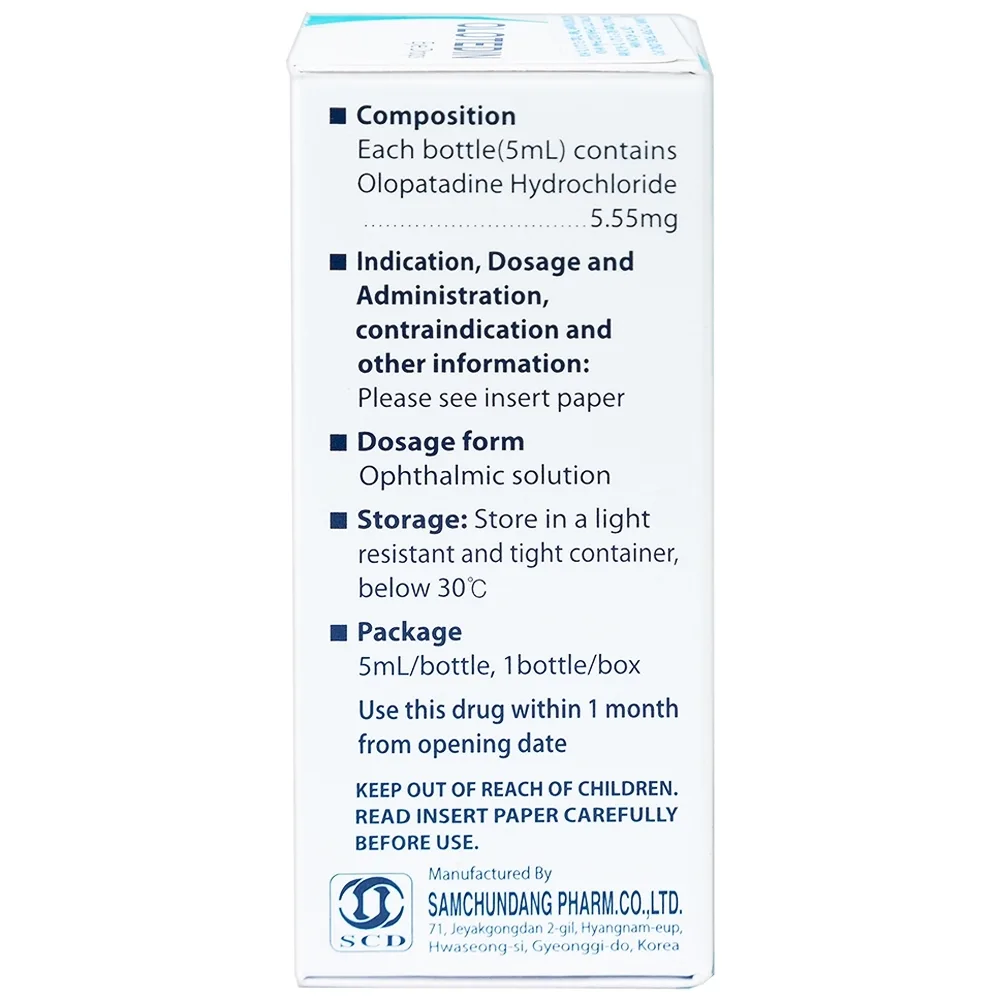 Hình ảnh Thuốc nhỏ mắt Olotedin Eye Drops Samchundang Pharm điều trị viêm kết mạc dị ứng theo mùa (5ml)