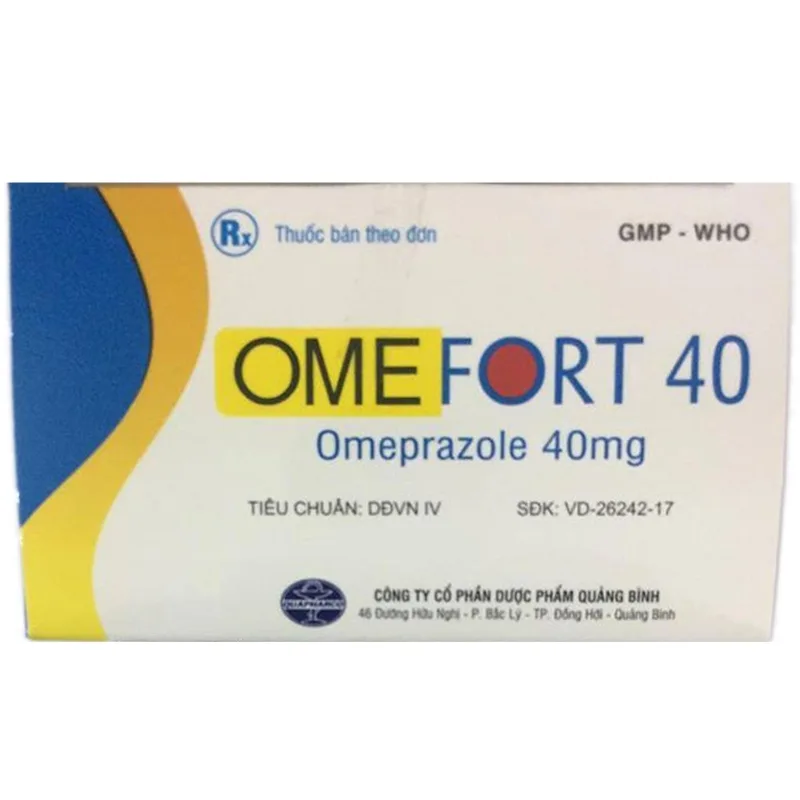 Hình ảnh Viên nang cứng Omefort 40 Quapharco điều trị trào ngược dạ dày, thực quản (10 vỉ x 10 viên)