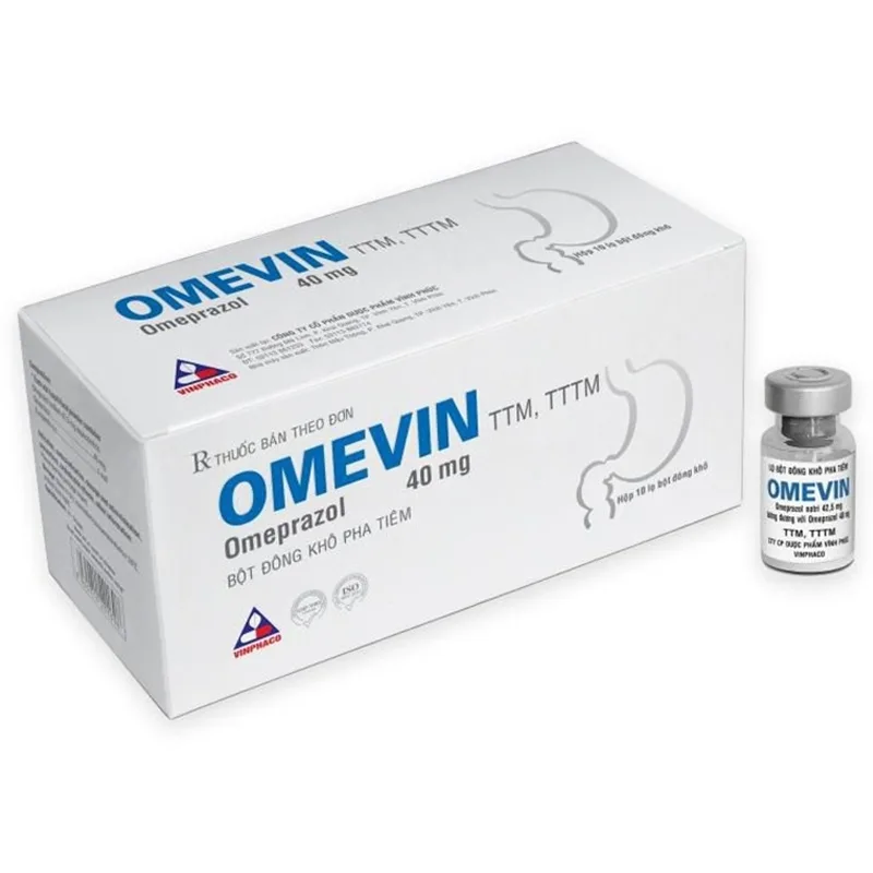 Hình ảnh Bột đông khô pha tiêm Omevin Vinphaco điều trị trào ngược dịch dạ dày - thực quản (10 lọ x 10 ml)