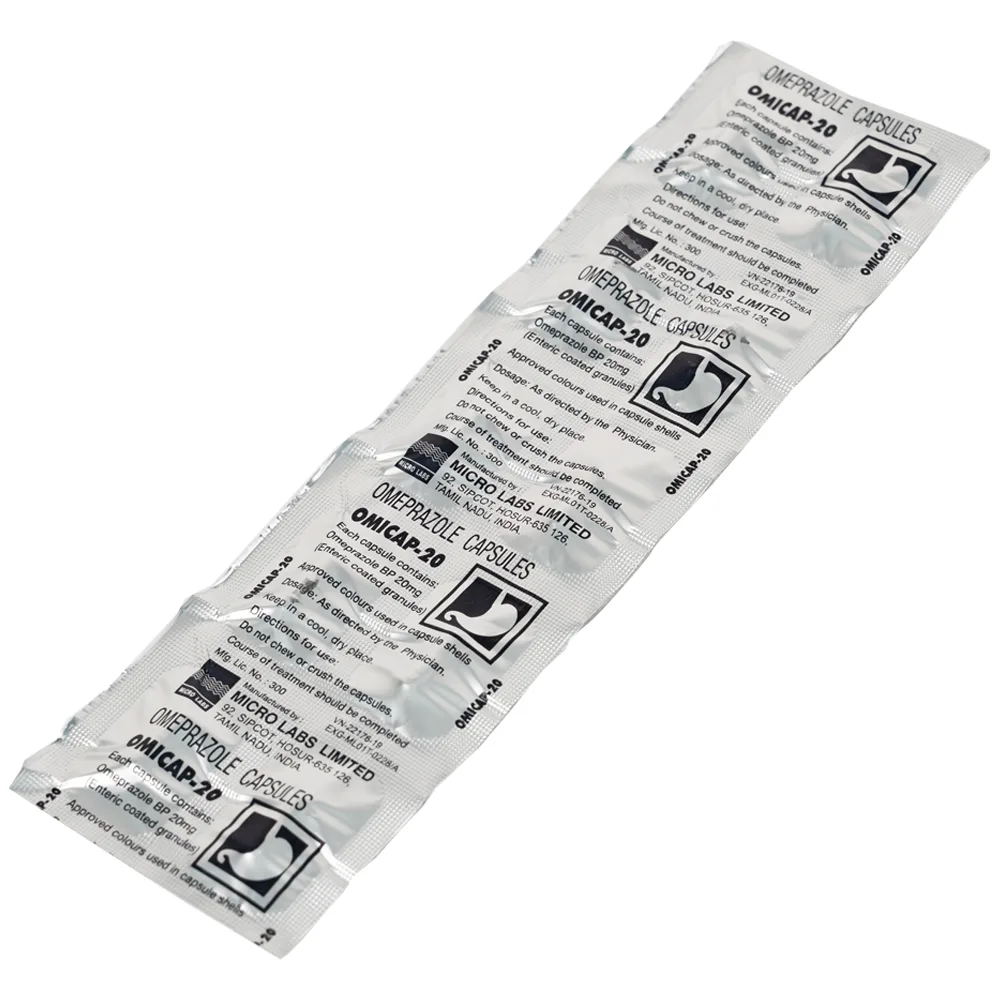 Hình ảnh Thuốc Omicap-20 Micro điều trị loét tá tràng và dạ dày, hội chứng Zollinger – Ellison, trào ngược thực quản (10 vỉ x 10 viên)