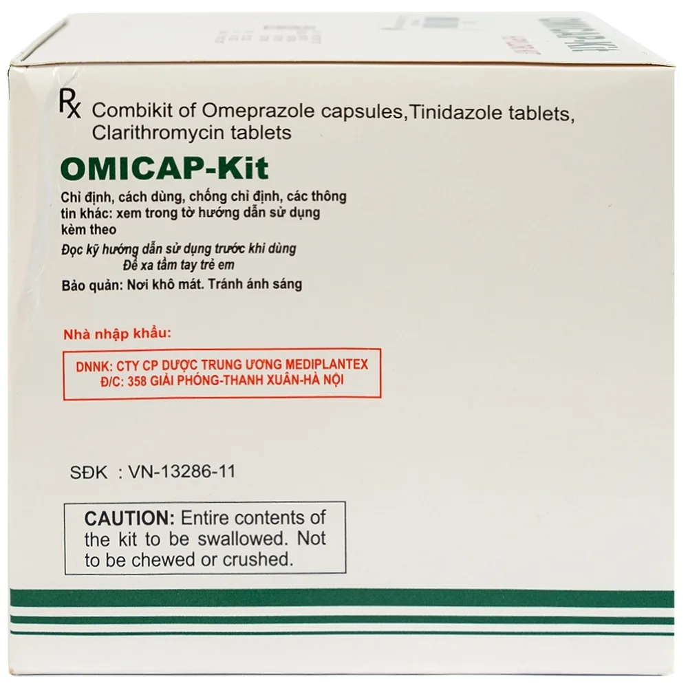 Hình ảnh Thuốc Omicap-Kit Micro điều trị viêm dạ dày mãn tính, loét dạ dày - tá tràng (7 kít) 