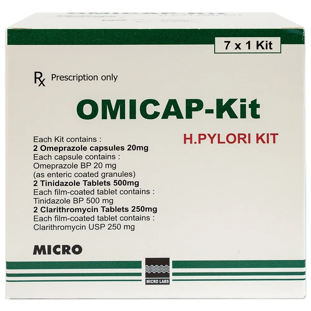 Hình ảnh Thuốc Omicap-Kit Micro điều trị viêm dạ dày mãn tính, loét dạ dày - tá tràng (7 kít) 