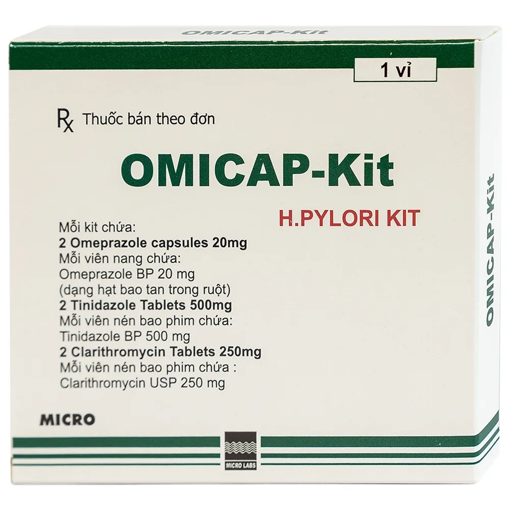 Hình ảnh Thuốc Omicap-Kit Micro điều trị viêm dạ dày mãn tính, loét dạ dày - tá tràng (7 kít) 