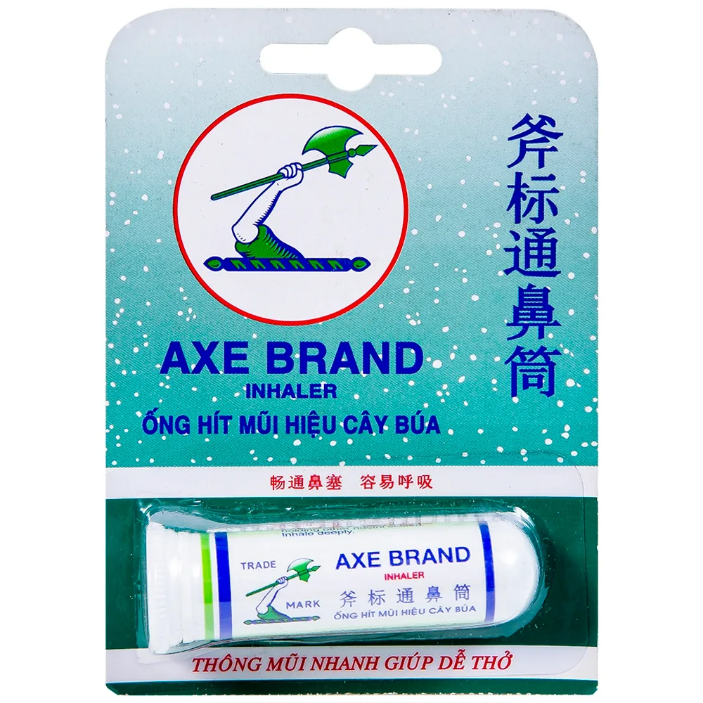 Hình ảnh Ống hít mũi hiệu Cây Búa Axe Brand Inhaler Leung Kai Fook điều trị ngạt mũi, cảm cúm (6 ống x 1.7g)