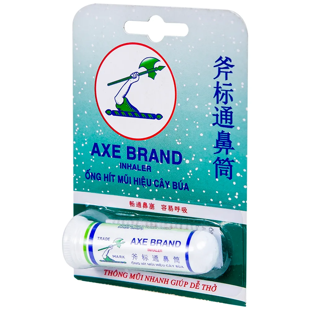 Hình ảnh  Ống hít mũi hiệu Cây Búa Axe Brand Inhaler Leung Kai Fook điều trị ngạt mũi, cảm cúm (6 ống x 1.7g)