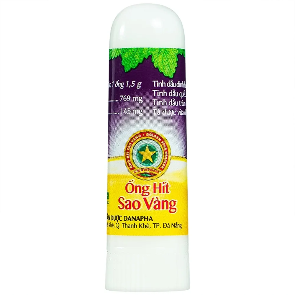 Hình ảnh Ống hít Sao Vàng Danapha điều trị nghẹt mũi, sổ mũi, ho (1.5g)