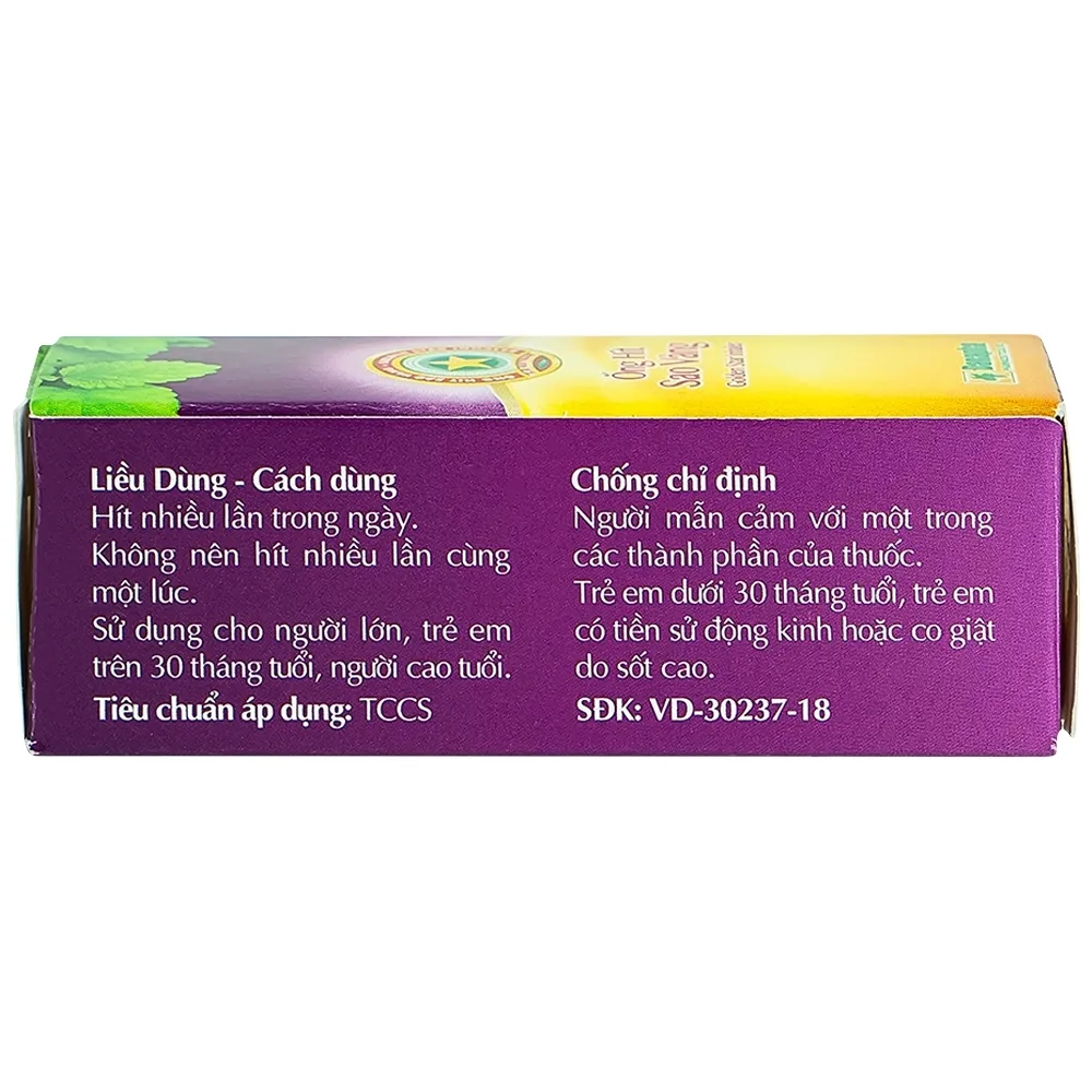 Hình ảnh Ống hít Sao Vàng Danapha điều trị nghẹt mũi, sổ mũi, ho (1.5g)