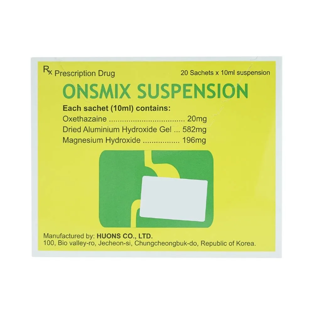 Hình ảnh Hỗn dịch uống Onsmix Suspension Huons giảm acid dạ dày, chứng ợ nóng (20 gói x 10ml)