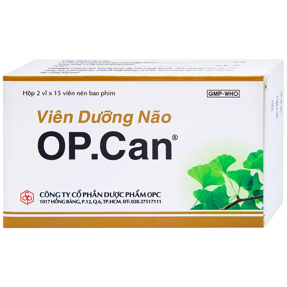 Hình ảnh Viên dưỡng não O.P.CAN OPC điều trị giảm trí nhớ, kém tập trung, thiểu năng tuần hoàn não (2 vỉ x 15 viên)
