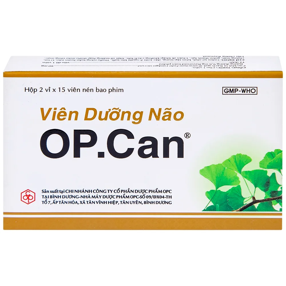 Hình ảnh Viên dưỡng não O.P.CAN OPC điều trị giảm trí nhớ, kém tập trung, thiểu năng tuần hoàn não (2 vỉ x 15 viên) 