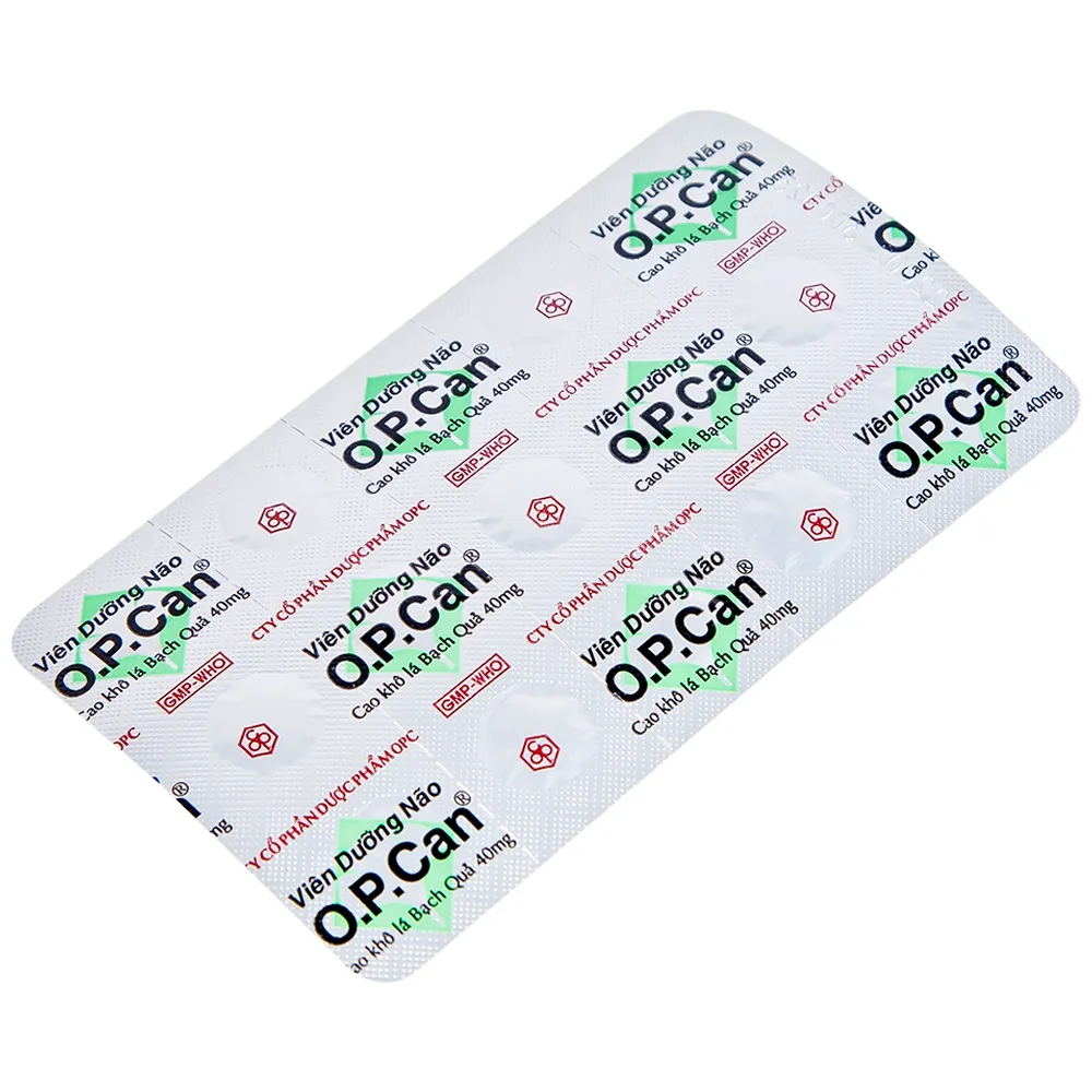 Hình ảnh Viên dưỡng não O.P.CAN OPC điều trị giảm trí nhớ, kém tập trung, thiểu năng tuần hoàn não (2 vỉ x 15 viên) 
