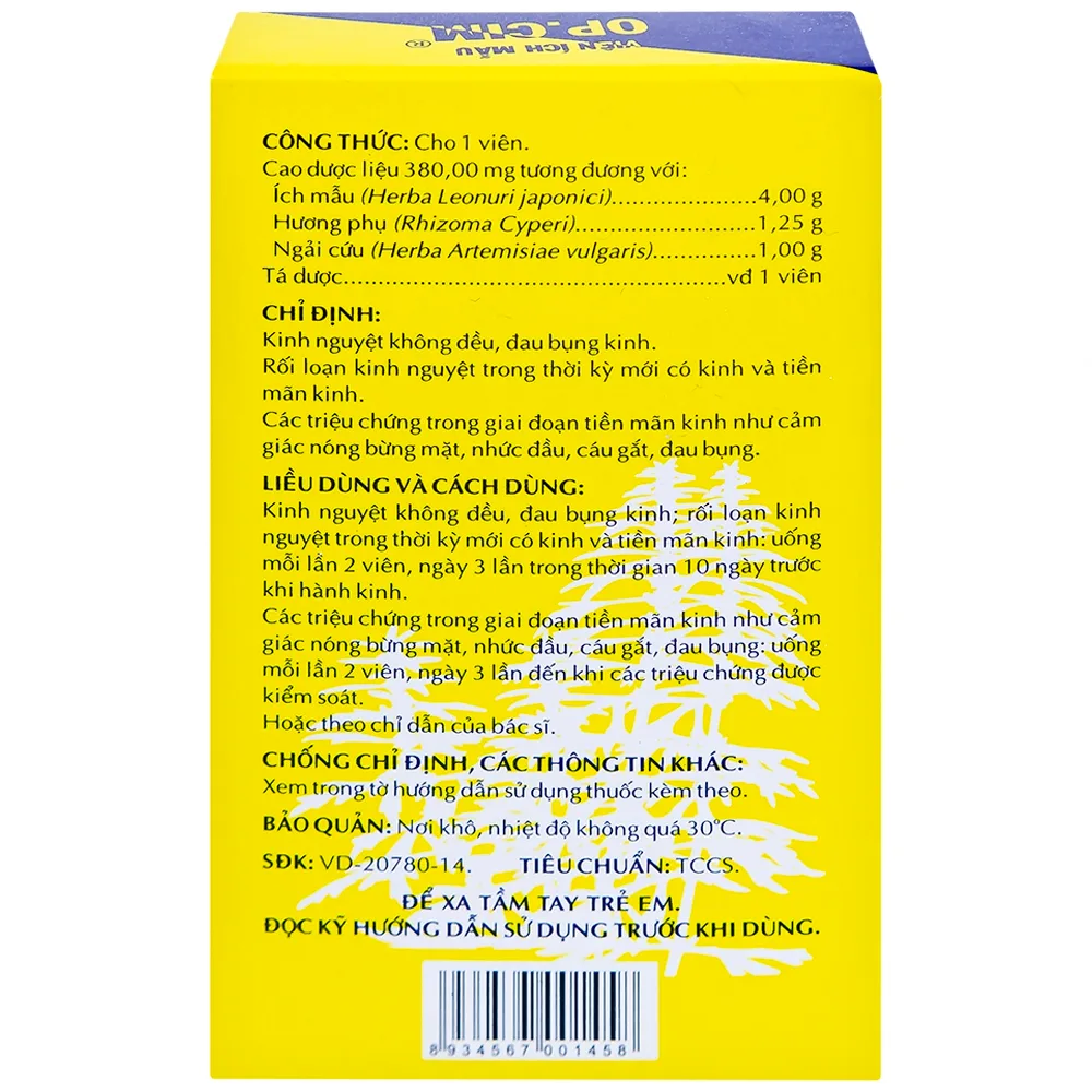 Hình ảnh Viên ích mẫu OP.CIM OPC điều hòa kinh nguyệt (2 vỉ x 10 viên)
