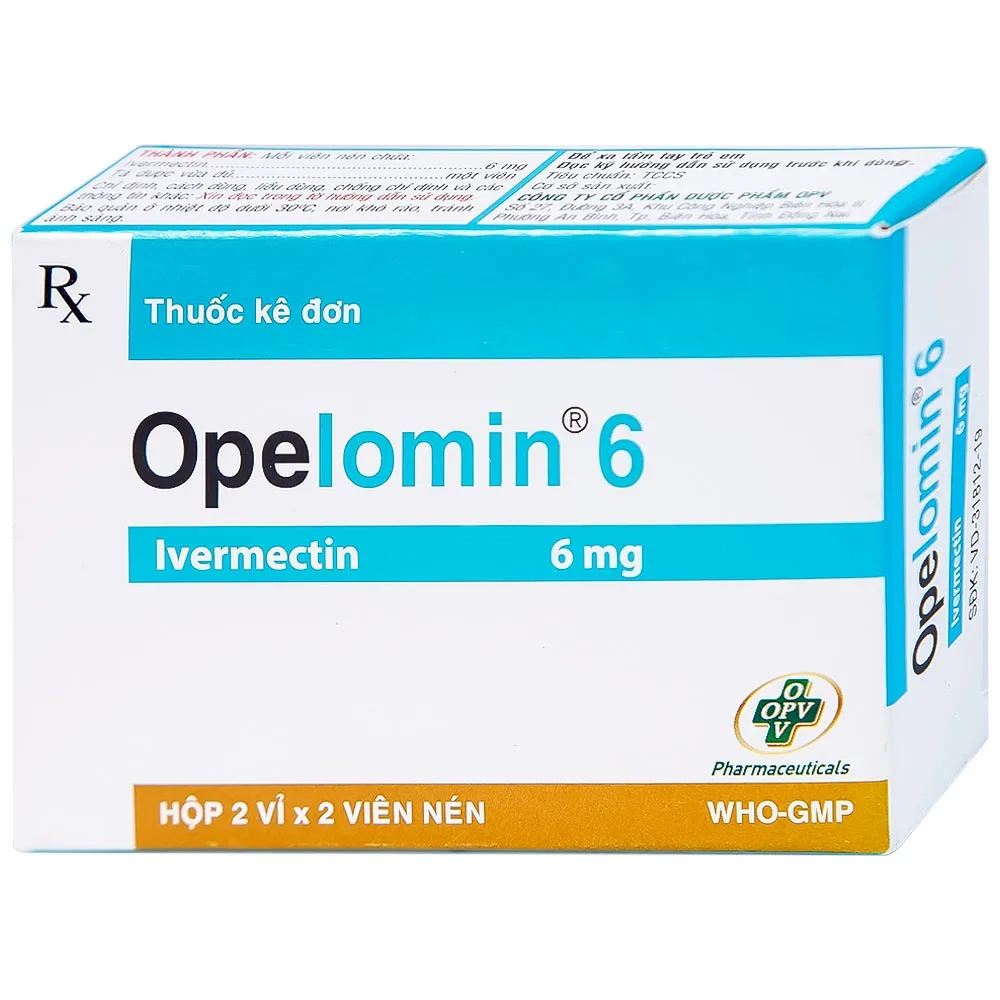 Hình ảnh Viên nén Opelomin 6 OPV điều trị giun chỉ, giun lươn (2 vỉ x 2 viên)