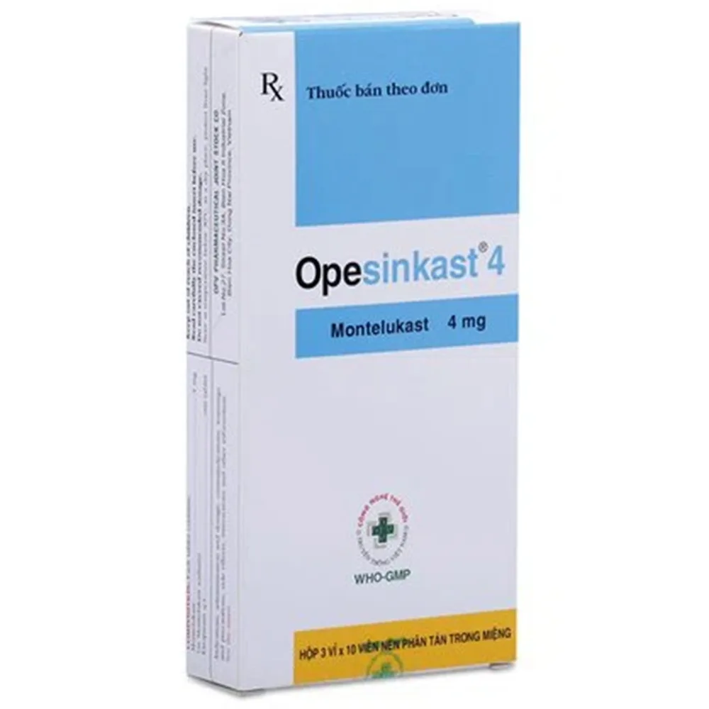 Hình ảnh Thuốc Opesinkast 4 OPV dự phòng và điều trị hen phế quản mạn tính (3 vỉ x 10 viên)