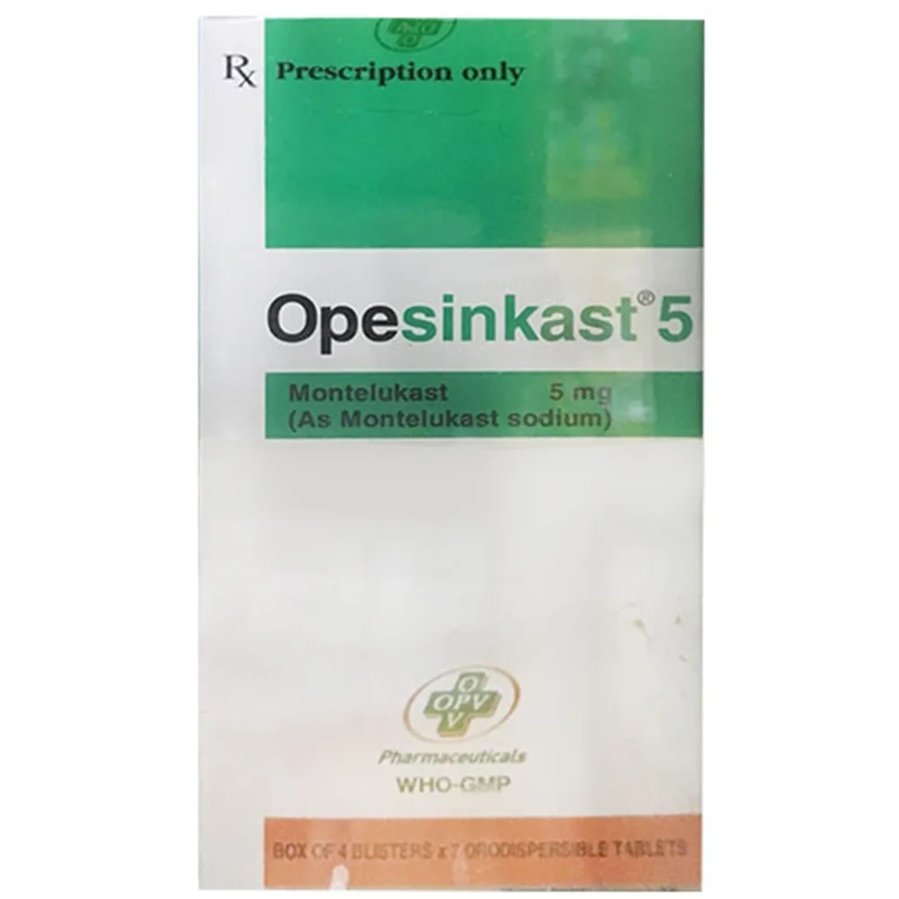 Hình ảnh Viên nén Opesinkast 5 OPV dự phòng và điều trị hen, phế quản mạn tính (4 vỉ x 7 viên)