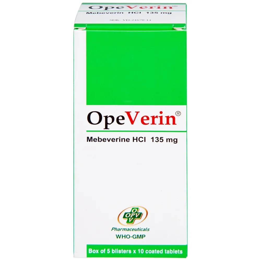 Hình ảnh Thuốc OpeVerin 135mg OPV điều trị hội chứng ruột kích thích (5 vỉ x 10 viên)