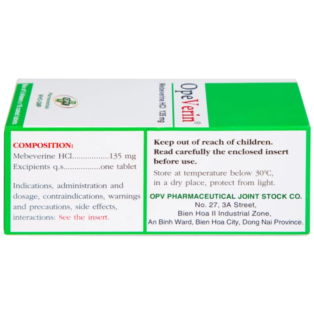 Hình ảnh Thuốc OpeVerin 135mg OPV điều trị hội chứng ruột kích thích (5 vỉ x 10 viên)