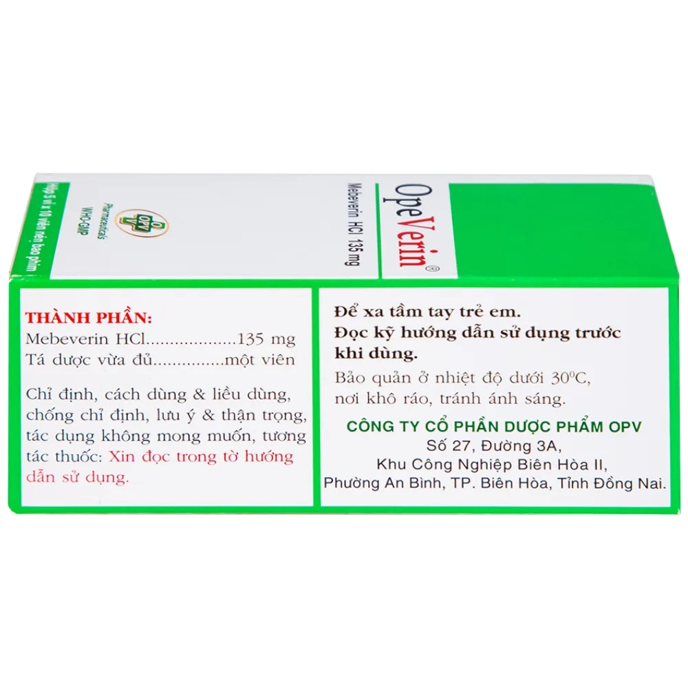 Hình ảnh Thuốc OpeVerin 135mg OPV điều trị hội chứng ruột kích thích (5 vỉ x 10 viên)