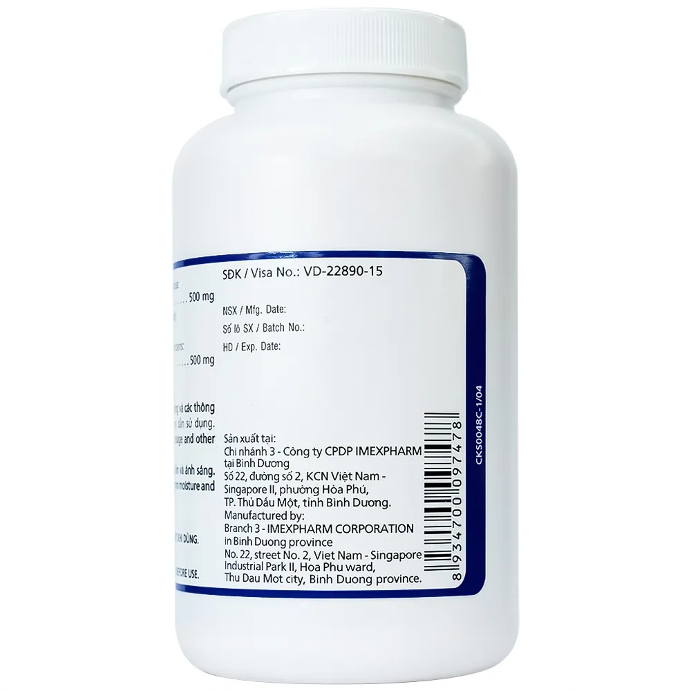 Hình ảnh Thuốc OPXIL 500 Imexpharm điều trị các tình trạng nhiễm khuẩn do các vi khuẩn nhạy cảm (200 viên)