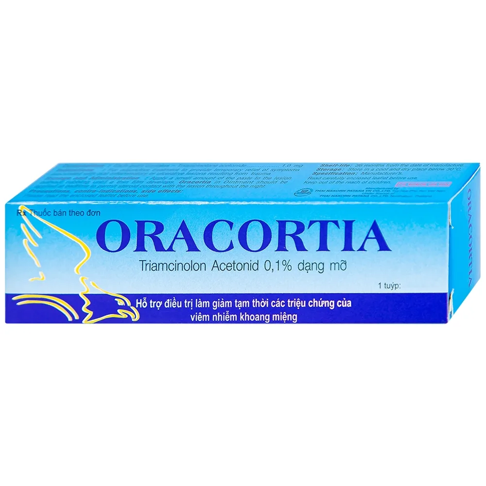 Hình ảnh Thuốc mỡ Oracortia 0,1% Thai Nakorn Patana giảm triệu chứng viêm nhiễm khoang miệng, loét do chấn thương (5g) 