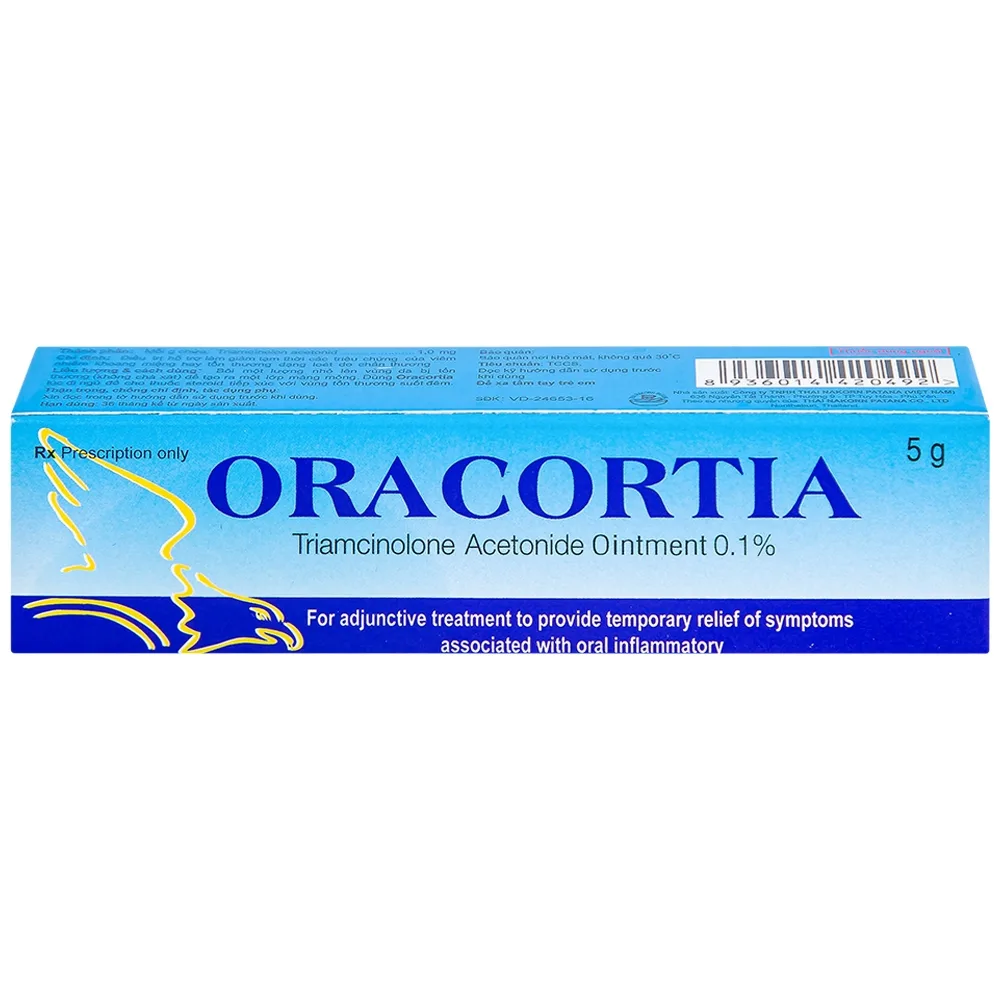 Hình ảnh Thuốc mỡ Oracortia 0,1% Thai Nakorn Patana giảm triệu chứng viêm nhiễm khoang miệng, loét do chấn thương (5g) 