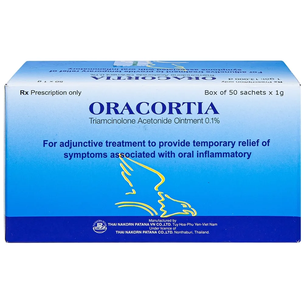 Hình ảnh Thuốc mỡ Oracortia 0.1% Thai Nakorn Patana hỗ trợ điều trị viêm nhiễm khoang miệng (50 gói x 1g)