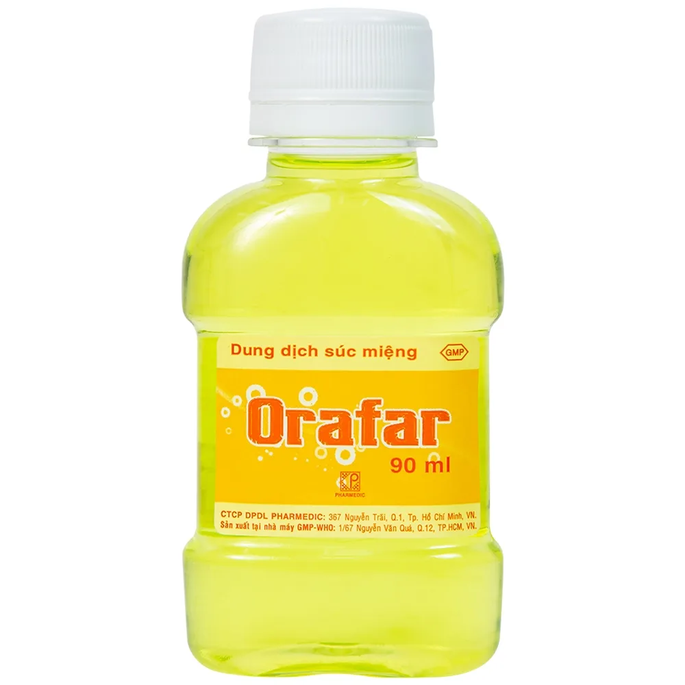 Hình ảnh Dung dịch súc miệng Orafar Pharmedic sát trùng miệng khi nhổ răng, sưng nướu răng, viêm họng (90ml)