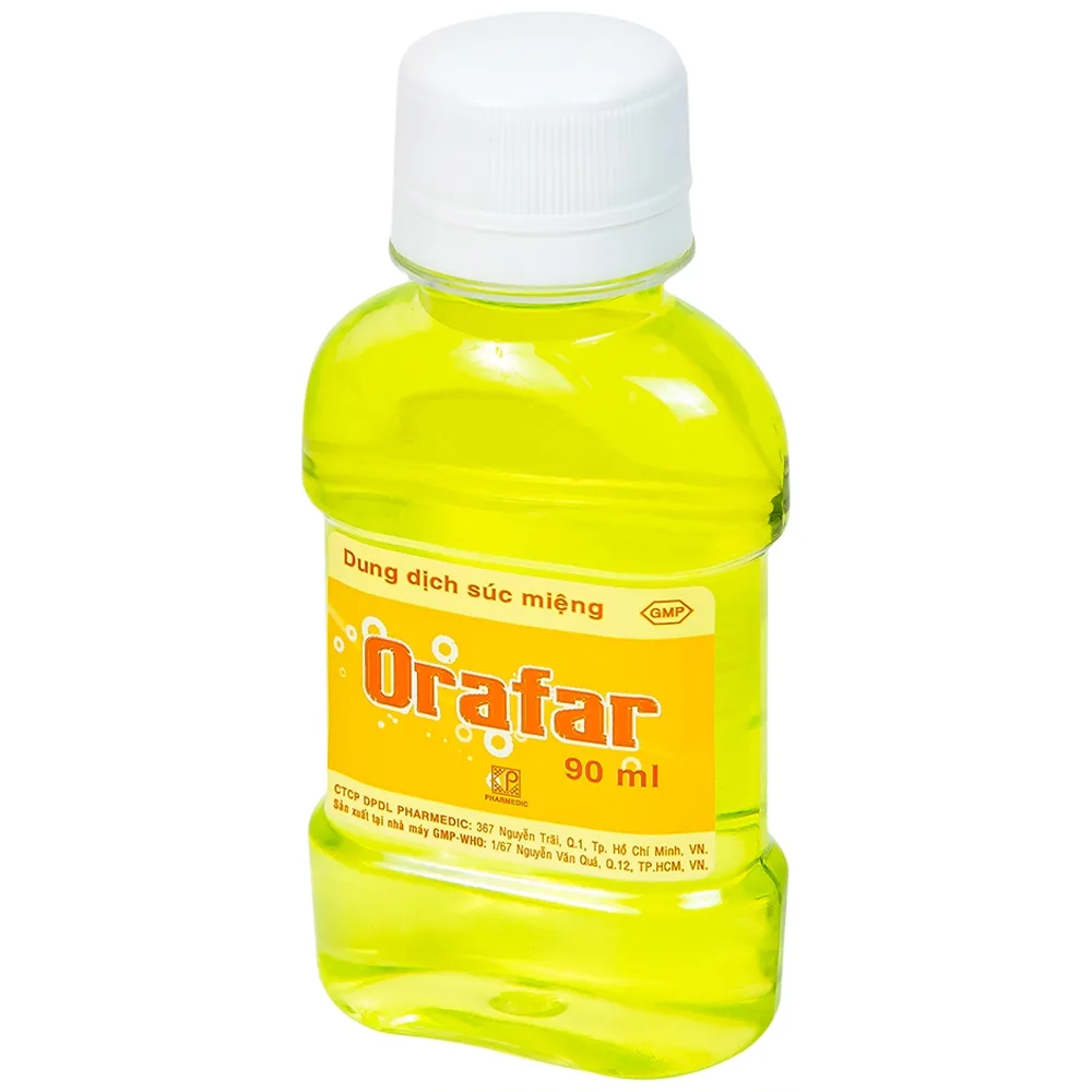 Hình ảnh Dung dịch súc miệng Orafar Pharmedic sát trùng miệng khi nhổ răng, sưng nướu răng, viêm họng (90ml)