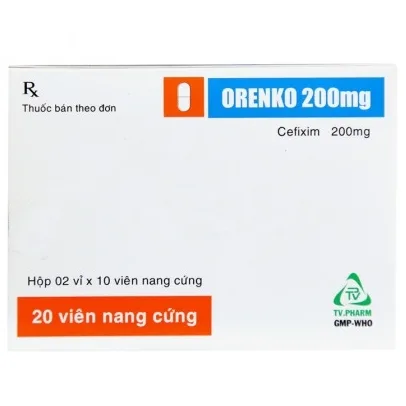 Hình ảnh Thuốc Orenko 200mg TV.Pharm điều trị các chứng nhiễm khuẩn, viêm tai giữa, viêm họng (2 vỉ x 10 viên)