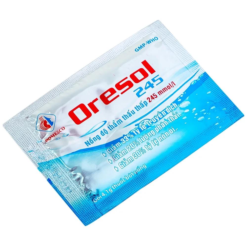 Hình ảnh Bột pha uống Oresol 245 Domesco phòng và điều trị mất điện giải và nước trong tiêu chảy (20 gói)