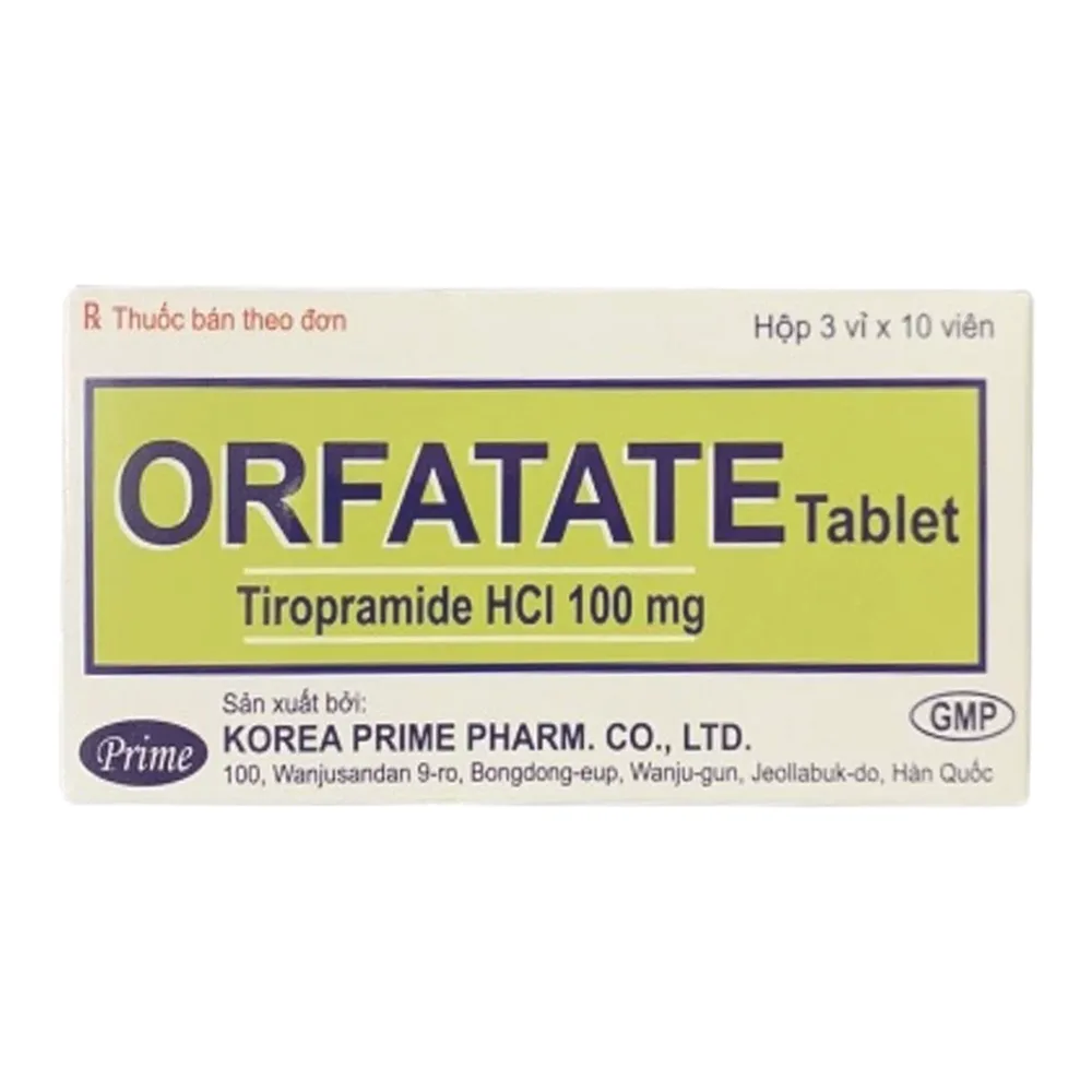 Hình ảnh Thuốc Orfatate 100mg Korea Prime điều trị co thắt dạ dày - ruột (3 vỉ x 10 viên)