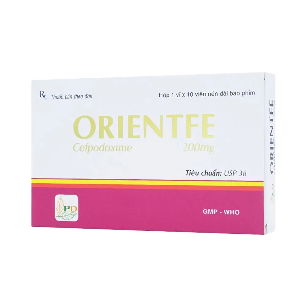 Hình ảnh Viên nén Orientfe Phương Đông điều trị nhiễm đường hô hấp, đường tiết niệu (1 vỉ x 10 viên)