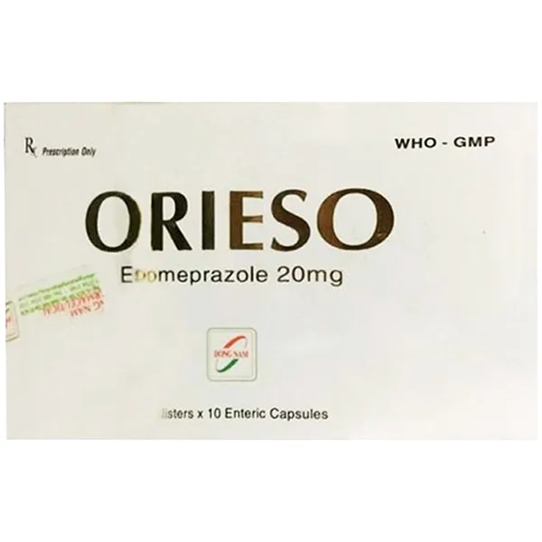Hình ảnh Viên nang Orieso 20mg Đông Nam điều trị loét dạ dày - tá tràng (3 vỉ x 10 viên)