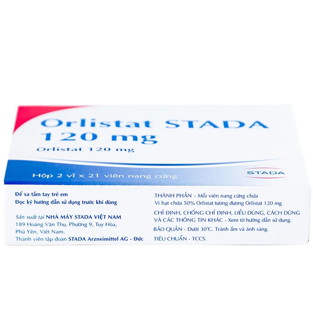 Hình ảnh Thuốc Orlistat Stada 120mg hỗ trợ giảm nhẹ calo cho bệnh béo phì (2 vỉ x 21 viên)