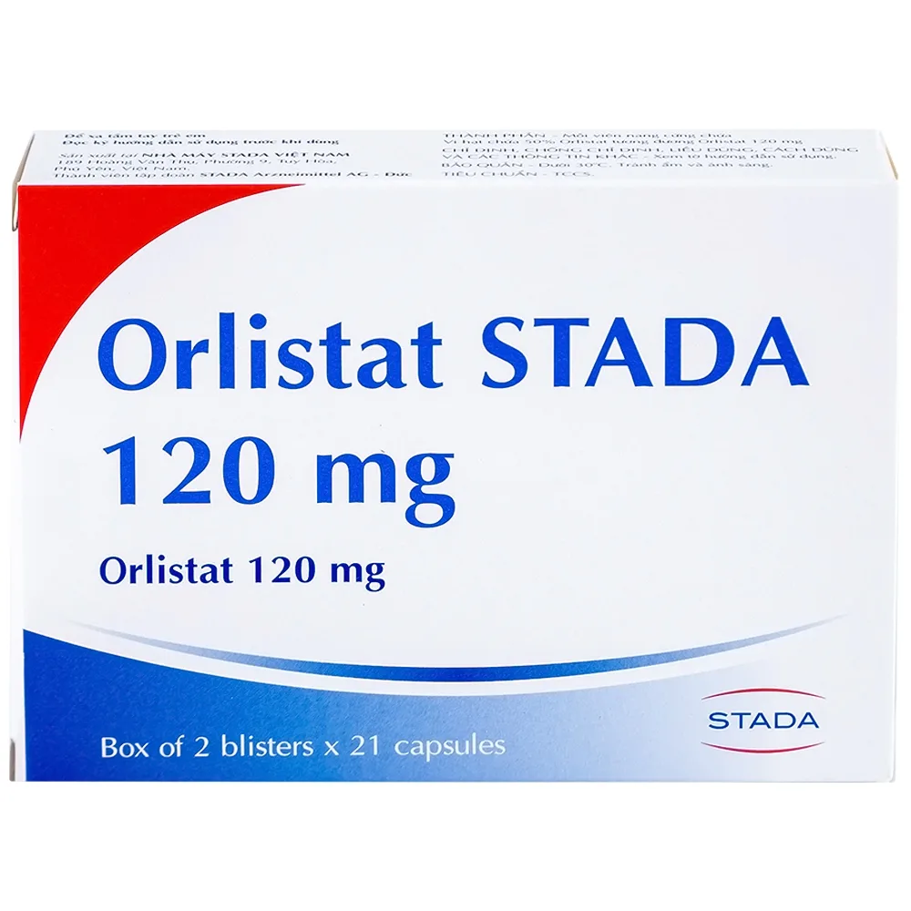 Hình ảnh Thuốc Orlistat Stada 120mg hỗ trợ giảm nhẹ calo cho bệnh béo phì (2 vỉ x 21 viên)