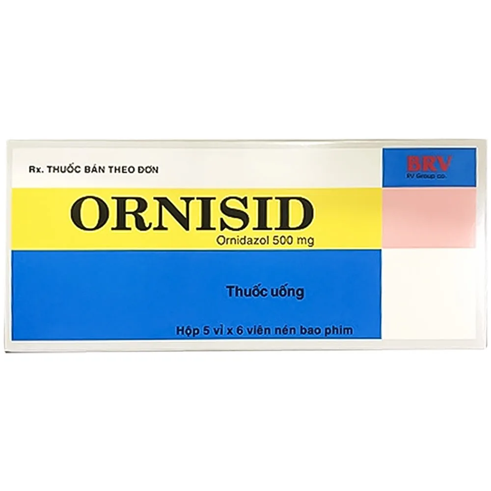 Hình ảnh Thuốc Ornisid 500mg BRV điều trị nhiễm khuẩn do vi khuẩn, nhiễm ký sinh trùng (5 vỉ x 6 viên)