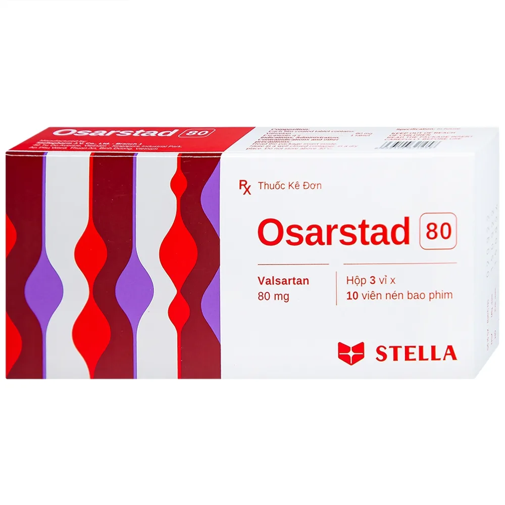 Hình ảnh Viên nén Osarstad 80 Stella điều trị tăng huyết áp (3 vỉ x 10 viên)