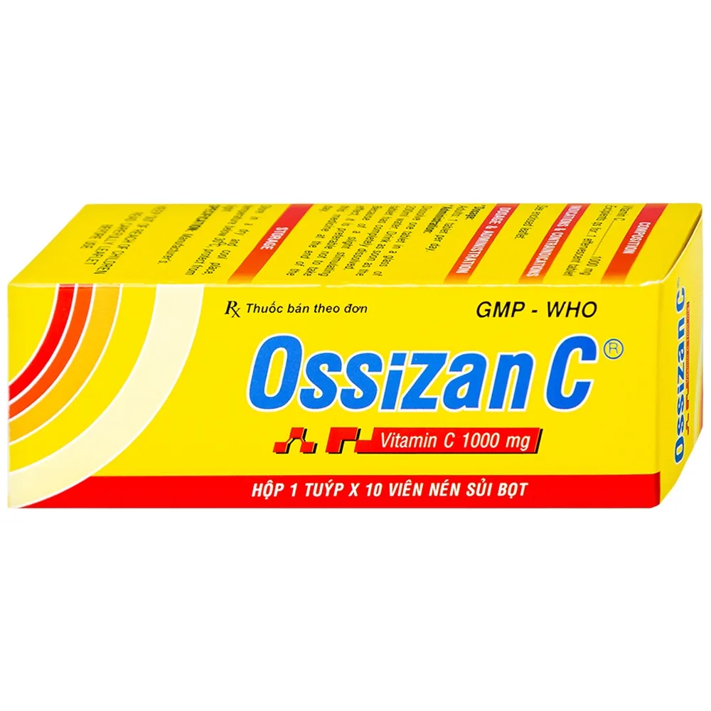 Hình ảnh Viên sủi Ossizan C 1000mg Trường Thọ điều trị thiếu hụt vitamin C (10 viên)