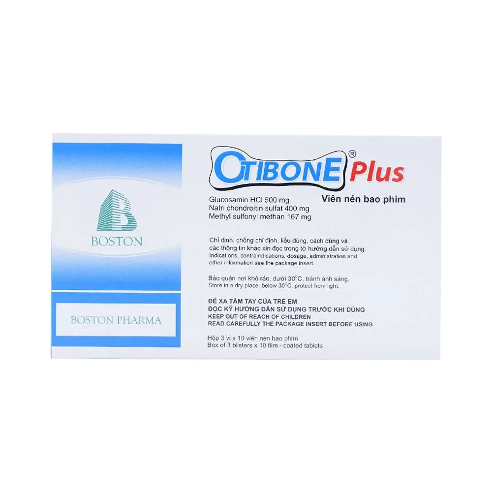 Hình ảnh Thuốc Otibone Plus Boston giảm các triệu chứng của thoái hóa khớp gối (3 vỉ x 10 viên)