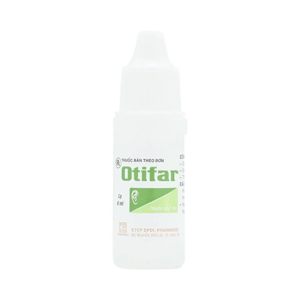Hình ảnh Thuốc nhỏ tai Otifar Pharmedic điều trị nhiễm khuẩn do viêm tai ngoài, viêm tai giữa cấp xung huyết (8ml)