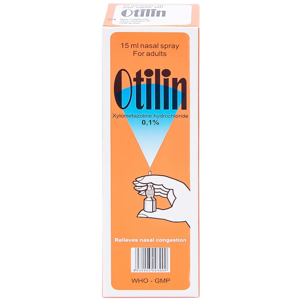 Hình ảnh Thuốc xịt mũi Otilin 0.1% Pharbaco giảm ngạt mũi, sung huyết trong viêm mũi (15ml)