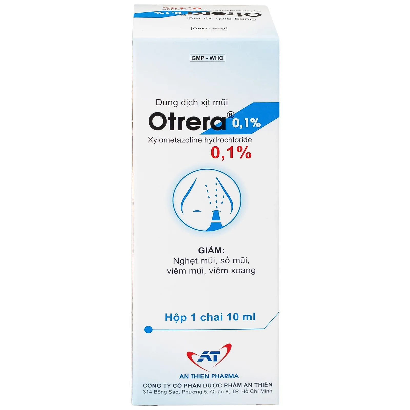 Hình ảnh Dung dịch xịt mũi Otrera 0.1% An Thiên giảm nghẹt mũi và sung huyết mũi (10ml)