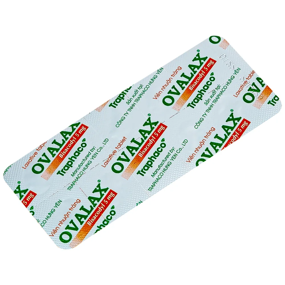 Hình ảnh Viên nhuận tràng Ovalax 5mg Traphaco điều trị táo bón, làm sạch ruột (1 vỉ x 10 viên)
