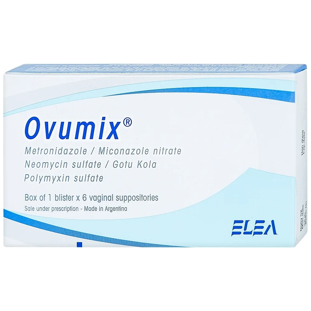 Hình ảnh Viên đặt âm đạo Ovumix Elea điều trị viêm âm đạo, viêm rát âm đạo cổ tử cung (1 vỉ x 6 viên)