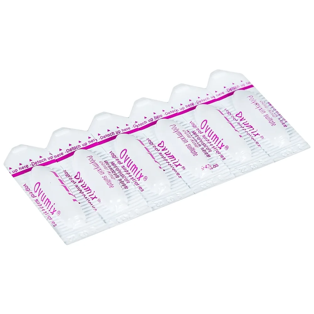 Hình ảnh Viên đặt âm đạo Ovumix Elea điều trị viêm âm đạo, viêm rát âm đạo cổ tử cung (1 vỉ x 6 viên)