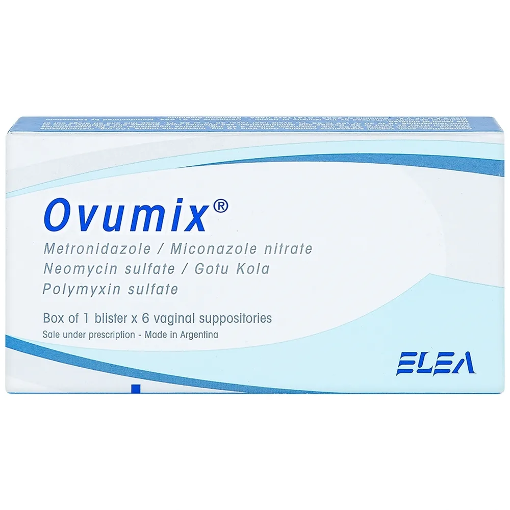 Hình ảnh Viên đặt âm đạo Ovumix Elea điều trị viêm âm đạo, viêm rát âm đạo cổ tử cung (1 vỉ x 6 viên)
