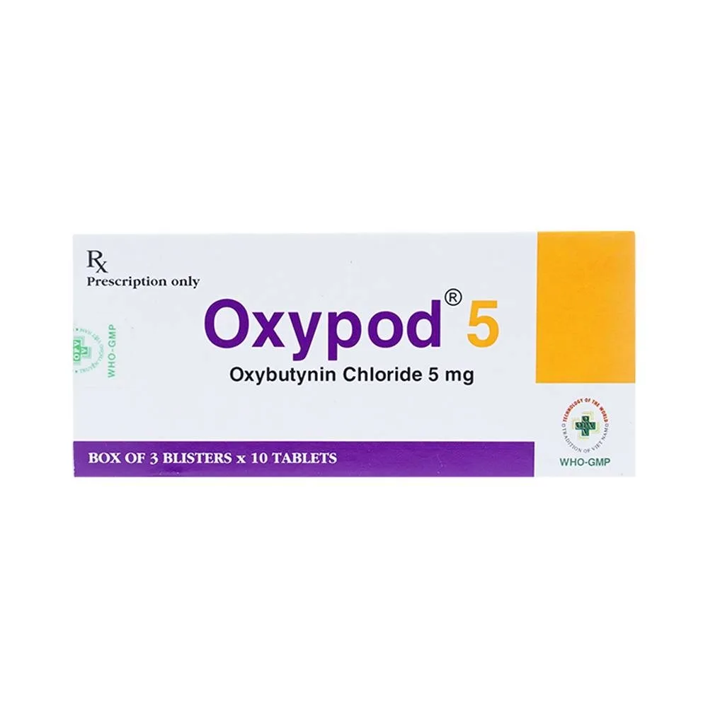 Hình ảnh Viên nén Oxypod 5 OPV điều trị tiểu nhiều, tiểu đêm, tiểu không tự chủ (3 vỉ x 10 viên)