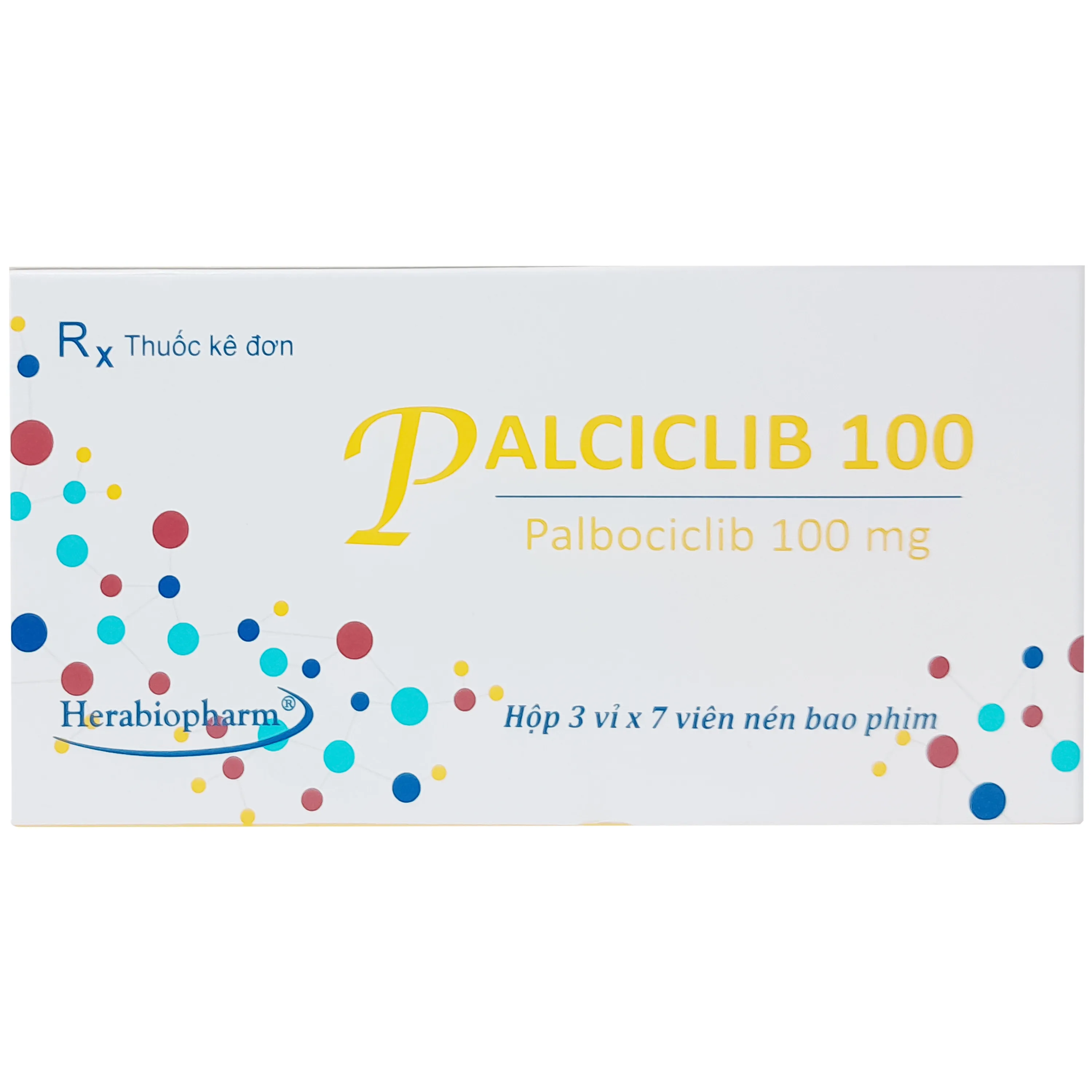 Hình ảnh Thuốc Palciclib cap 100mg Herabiopharm điều trị ung thư vú (3 vỉ x 7 viên)