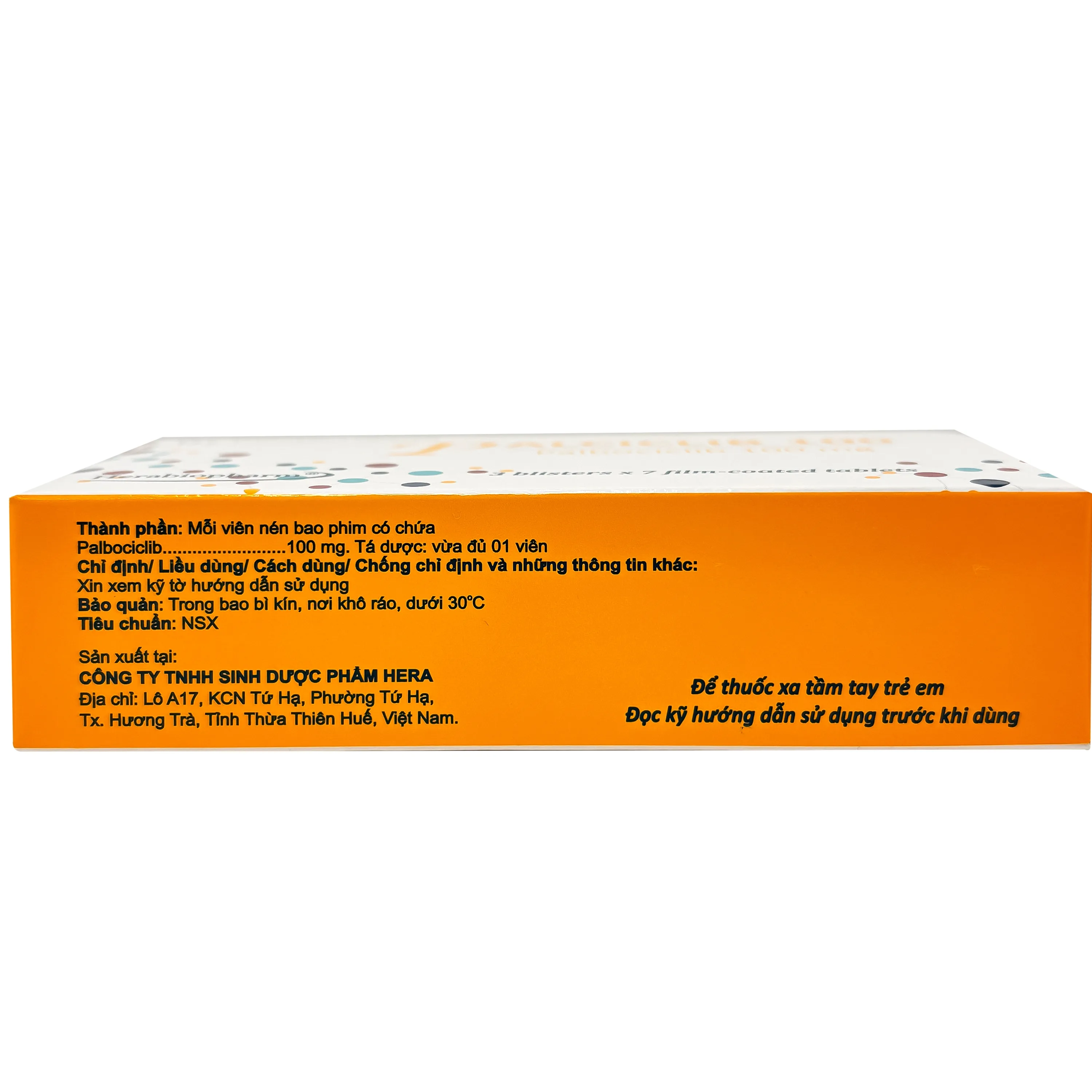 Hình ảnh Thuốc Palciclib cap 100mg Herabiopharm điều trị ung thư vú (3 vỉ x 7 viên)